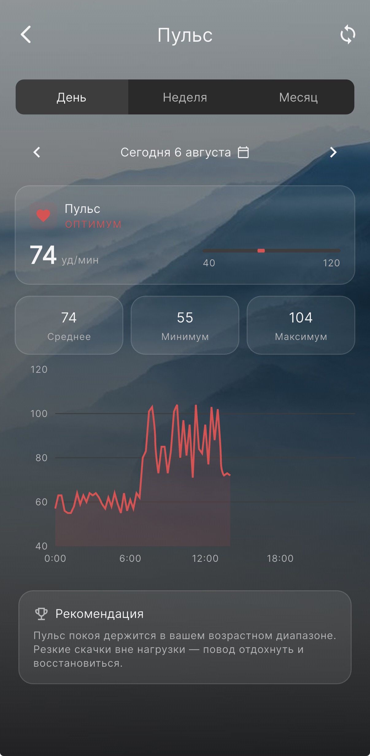 Пульс в приложении BOND